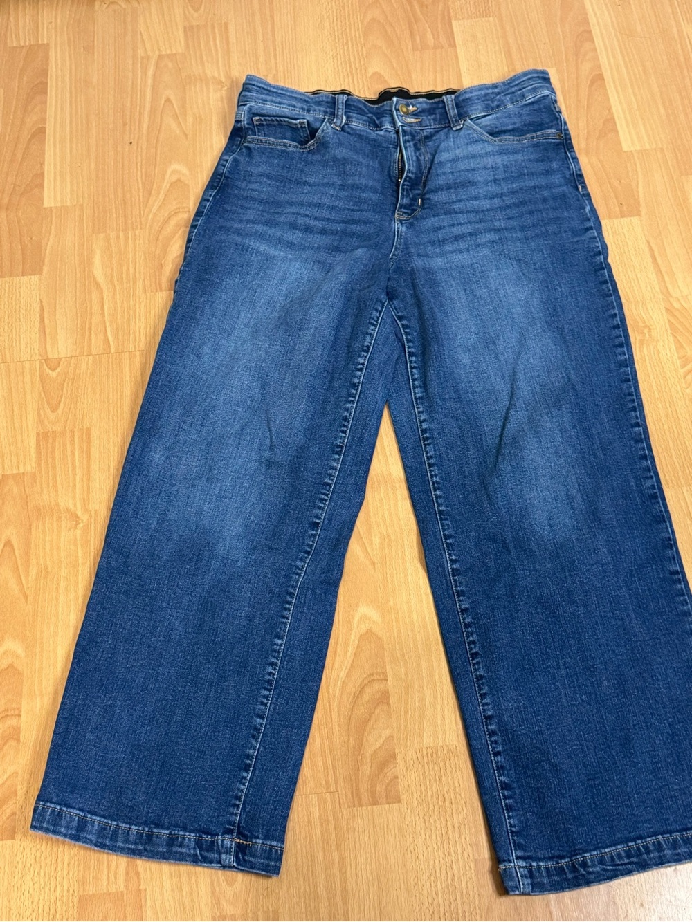 Old Navy Women’s - Elastic Waist Blue Wide-Leg Jeans